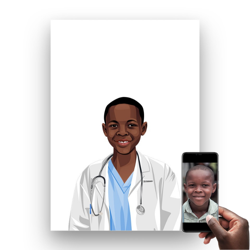 Custom print of child doctor
