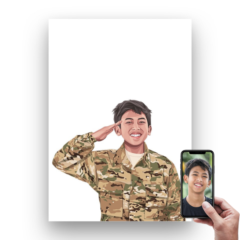 Custom print of US army soldier